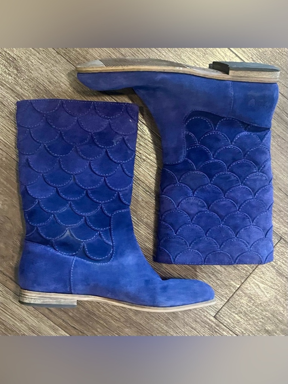 LUCKY Purple Suede Afina Mermaid Vintage Boho Festival Boots 8.5